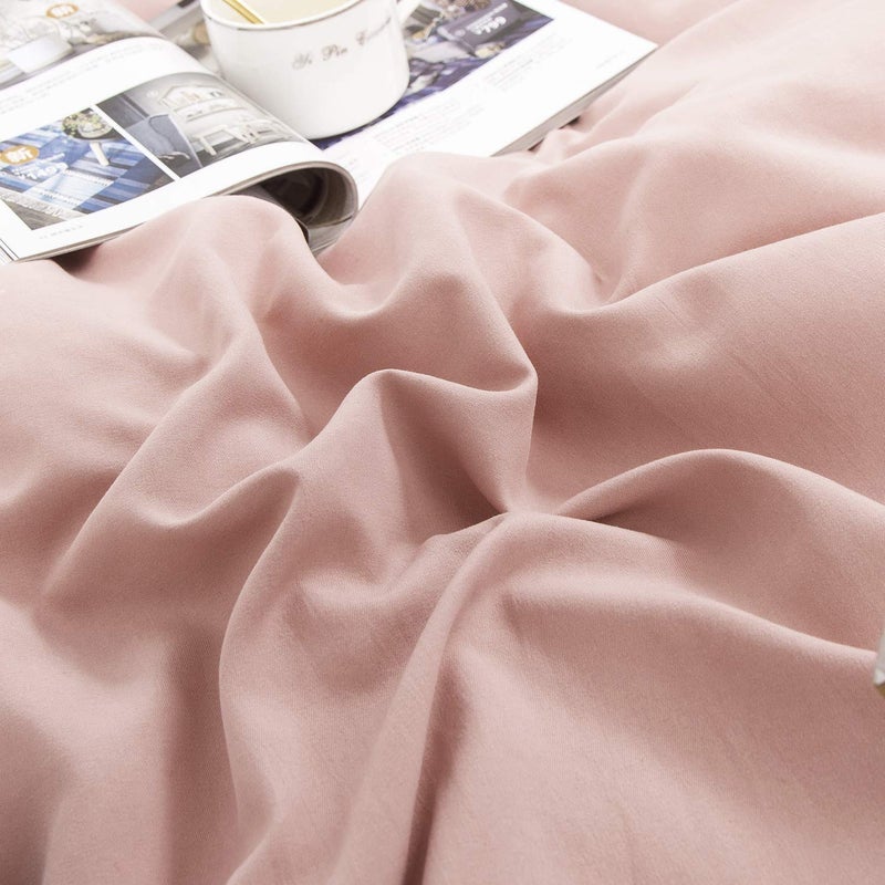 Houseri Blush Pink Bedding Set - King Size Comforter, Blanket & Dusty Pink Bedding - Image 4